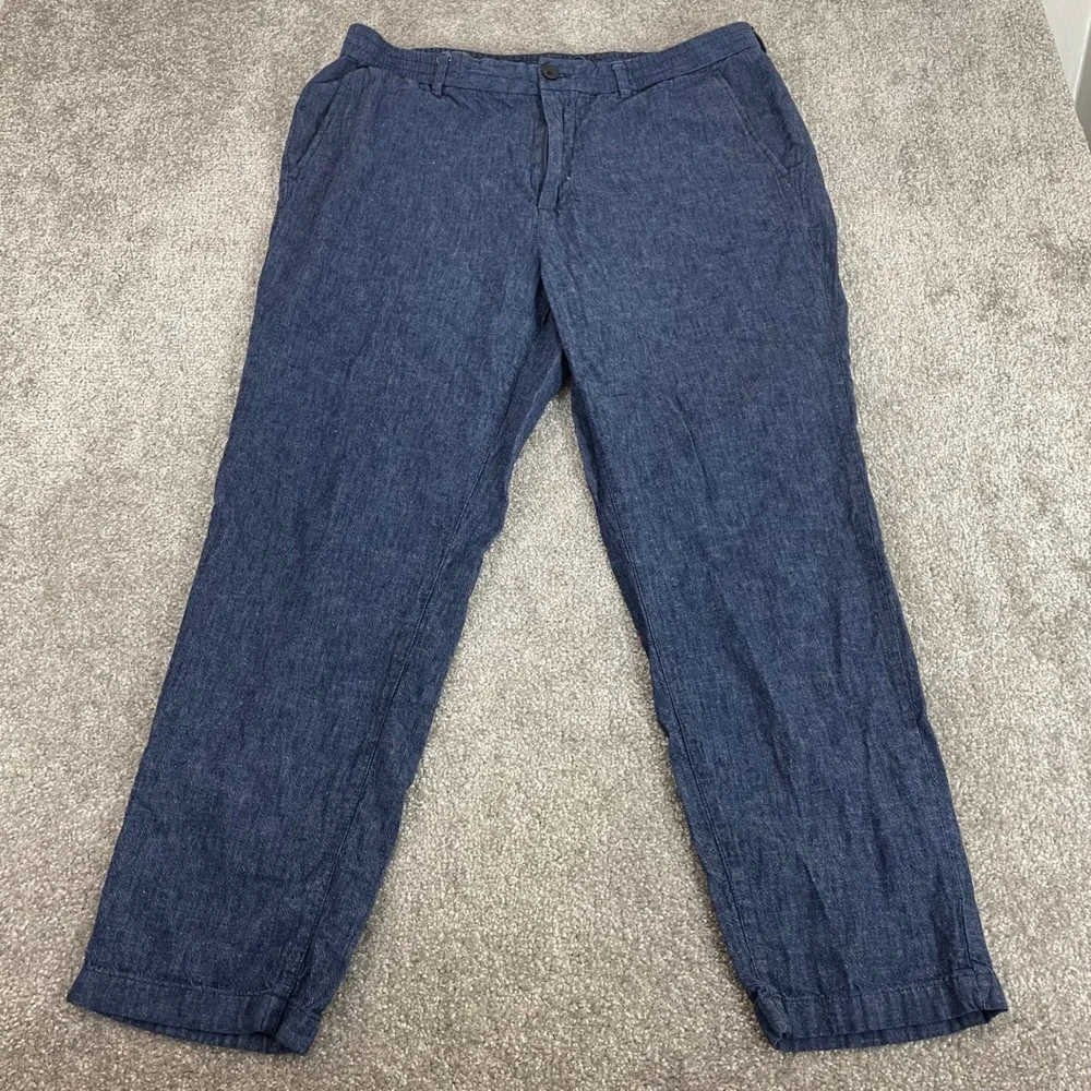 Banana Republic Chinos Mens 36x30 Linen Cotton Mason Athletic Tapered (Tg 36x28)